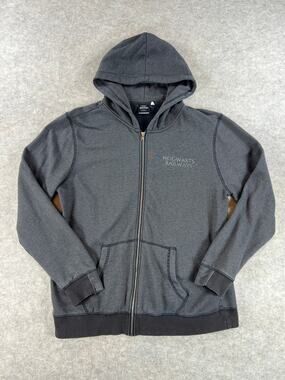 Universal Studios Harry Potter Hogwarts Railways Zip Up Hoodie Gray Size XL